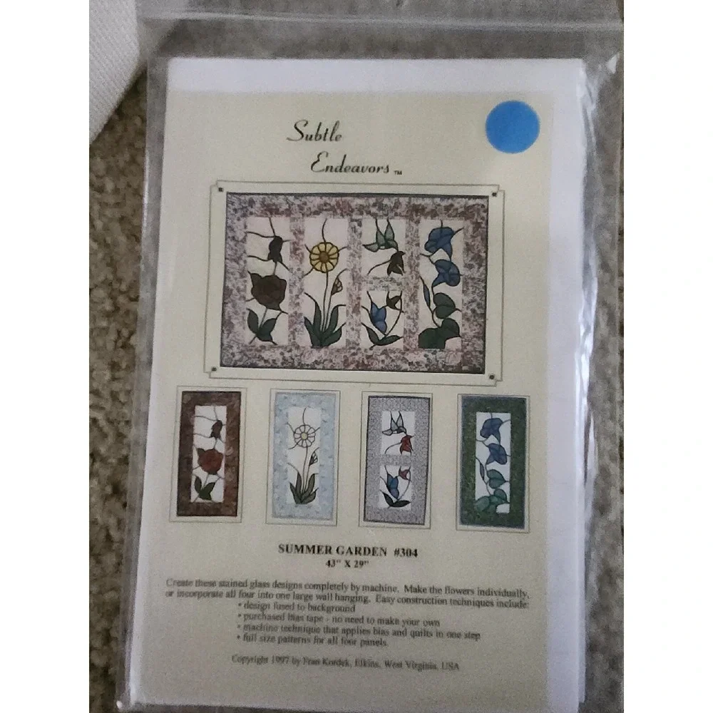 Subtle Endeavors Summer Garden 304 Quilt‎ Pattern Stained Glass Designs